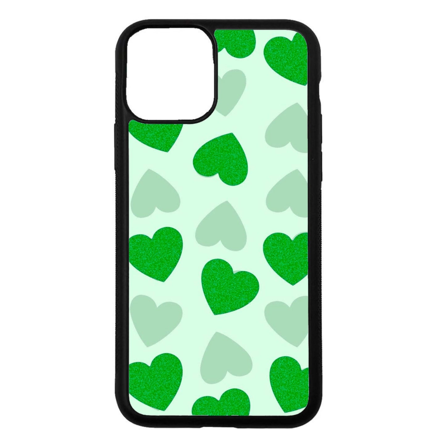 glitter green hearts - MAI CASES