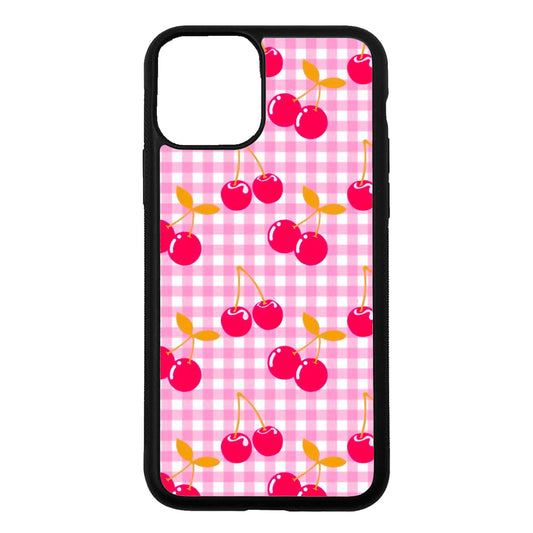 pink gingham cherries - Mai Cases